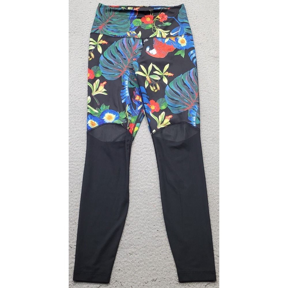 Nike Power 7/8 High-Rise Training Leggings Womens Small Multi Floral Gym Workout